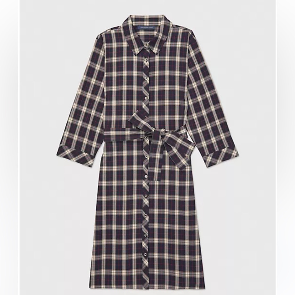 TOMMY HILFIGER CURVE PLAID SHIRTDRESS SIZE 12